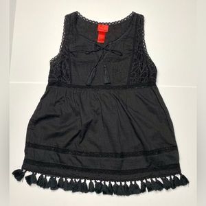 Cotton Loose Embroidered embellished Black Blouse Top from V CRISTINA